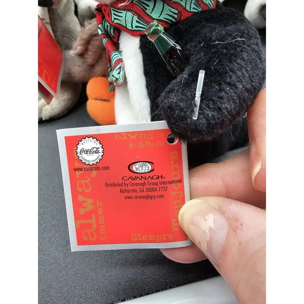 Lot Of 5 Vintage Coca Cola Beanie Plush Polar Bear Seal Penguin Drinking‎ Coke